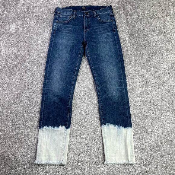 Citizens of Humanity Jeans Women's 25 Blue Dark Wash Mid-Rise Slim Straight - Picture 1 of 12